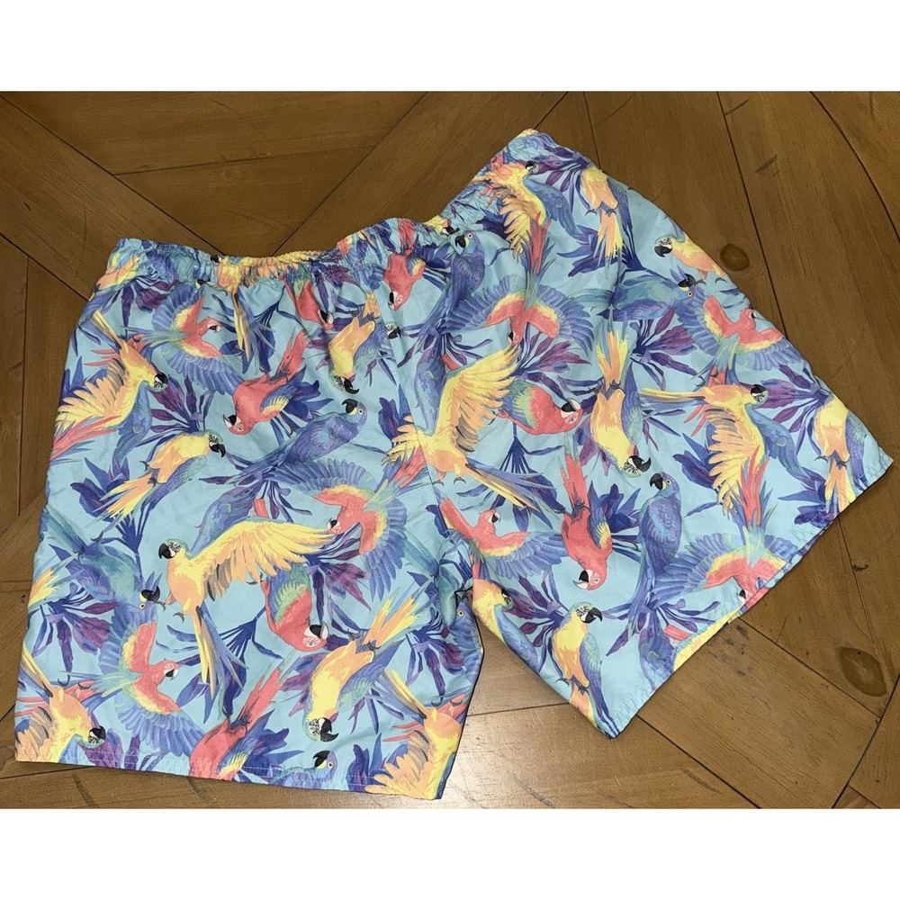 St John's Bay Parrot Print Swim Trunks Tropical Beach Shorts XXL